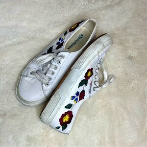 Superga Floral Embroidered 2750 Leather Sneakers 8